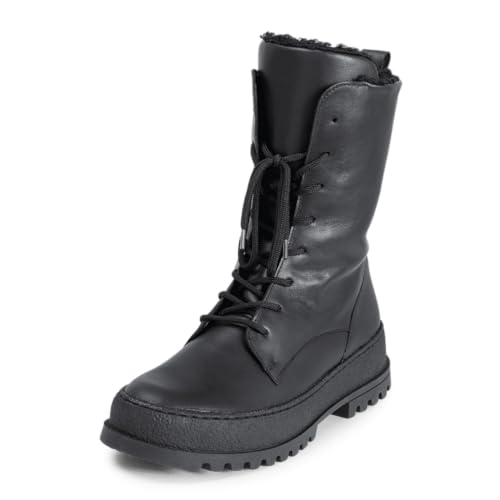 VITAFORM Stiefeletten Damen Schwarz Winter - Italienisches Veloursleder - Gefütterte Stiefel Damen - Bequeme Schuhe für Herbst und Winter von VITAFORM