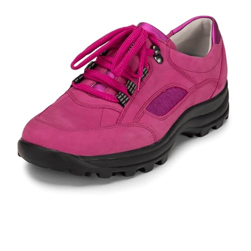 VITAFORM Wanderschuhe Damen Nubukleder – Wasserabweisende Trekkinghalbschuhe – Trekkingschuhe mit austauschbarem Luftpolsterfußbett – Hikking-Schuhe mit stabilen Halt – Pink Größe 40 von VITAFORM