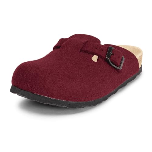 VITAFORM Warme Hausschuhe Damen Filz - Atmungsaktive Pantolette als Filzpantoffeln, Hüttenschuhe oder Schlappen - Made in Germany von VITAFORM