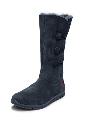 VITAFORM Winterstiefel Damen Gefüttert - Wasserabweisende Winter-Boots Damen - Warme Damen Stiefel Lammfell-Gefüttert für den Winter blau 38 von VITAFORM