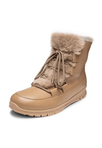 VITAFORM Winterstiefel Damen Gefüttert - Wasserabweisende Winterschuhe Damen - Warme Damen Stiefel Lammfell-Gefüttert für den Winter beige/taupe 38 von VITAFORM