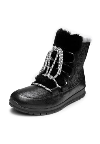 VITAFORM Winterstiefel Damen Gefüttert - Wasserabweisende Winterschuhe Damen - Warme Damen Stiefel Lammfell-Gefüttert für den Winter schwarz 37 von VITAFORM