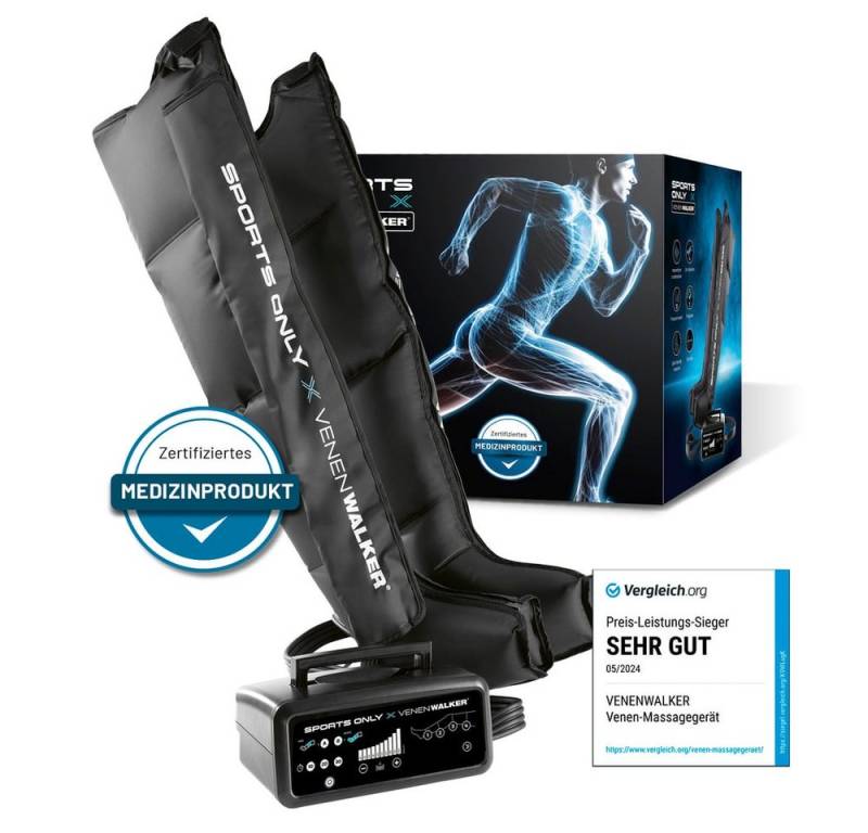 VITALmaxx Venentrainer SPORTS ONLY x VENENWALKER, Bein Massagegerät, Recovery Boots mit 10 Druckstufen & Wechseldrucktechnik von VITALmaxx