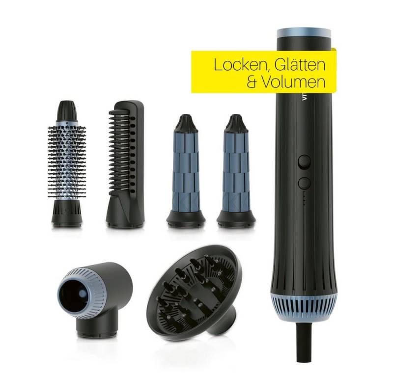 VITALmaxx Volumen- und Lockenstyler Air Curler Plus 6-in-1,  Multi-Styler mit Lockendreher, Haartrockner, Lockenstab Kaltluftfunktion Trocknen und Stylen 6 Styles in einem von VITALmaxx