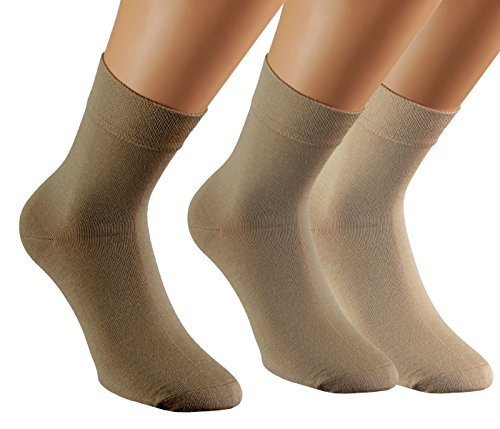 Vitasox 43010 Damen Herren Socken Bambus Kurzschaftsocken ohne Gummi Natur- Töne 35/38 von Vitasox