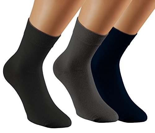 Vitasox 43011 Damen Herren Socken Bambus Kurzschaftsocken ohne Gummi schwarz anthrazit marine 35/38 von Vitasox