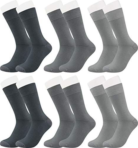 Vitasox 43038 Bambus Socken für Damen & Herren, atmungsaktive Bambussocken mit weichem Komfortbund ohne Gummi, Qualitäts Strümpfe gegen Schweiß ohne Naht an den Zehen, 6 Paar grau 43-46 von Vitasox