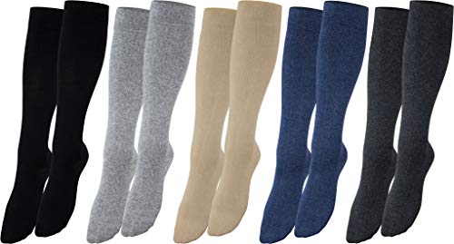 Vitasox 44450-51 Stützkniestrümpfe für Damen & Herren, Reisestrümpfe aus Baumwolle mit Kompression für Flug, Büro und Auto, Thrombose Socken gegen geschwollene Beine, 2 Paar schwarz/silber 43/46 von Vitasox