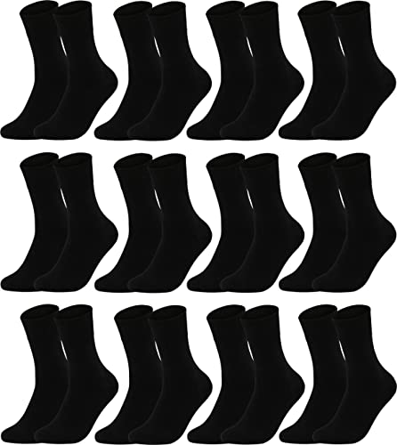 Vitasox 13312 Damensocken aus Baumwolle ohne Gummi und ohne Naht, hochwertige einfarbige Damen Socken, atmungsaktive Qualität mit weichem Bund für Frauen, schwarz 12er Paar 39-42 von Vitasox