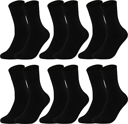 Vitasox 13312 Damensocken aus Baumwolle ohne Gummi und ohne Naht, hochwertige einfarbige Damen Socken, atmungsaktive Qualität mit weichem Bund für Frauen, schwarz, 6 Paar, 35-38 von Vitasox