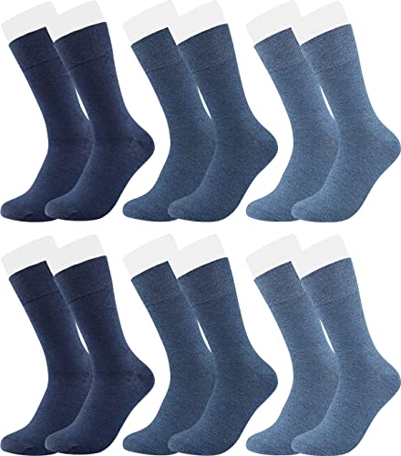 Vitasox 31042 Business Herrensocken aus Baumwolle ohne Gummi und ohne Naht, hochwertige Herren Socken, atmungsaktive Qualität mit weichem Bund für Herren, 6er Pack Jeans-Töne 47/50 von Vitasox