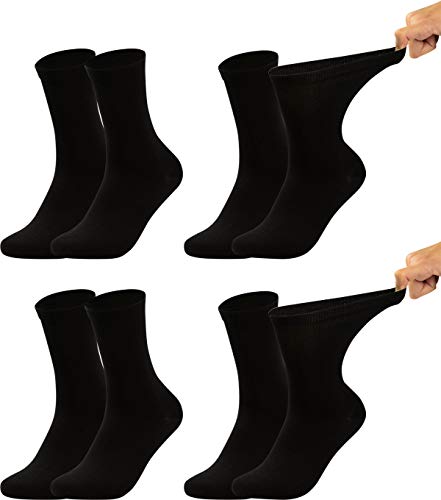 Vitasox 31124 Diabetikersocken Herren ohne Gummi & ohne Naht, extra weit, 4 Paar venenfreundliche Diabetiker Socken, Gesundheitssocken gegen Einschneiden & Drücken, Schwarz 39/42 von Vitasox