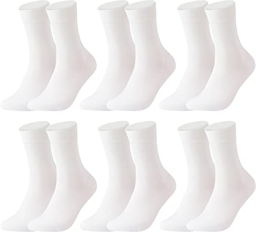 Vitasox 31199 Business Herrensocken aus Baumwolle ohne Gummi und ohne Naht, hochwertige Herren Socken, atmungsaktive Qualität mit weichem Bund für Herren, 6er Pack weiß 39/42 von Vitasox