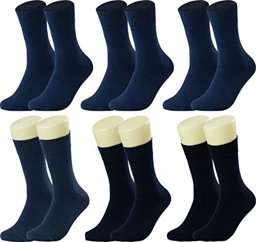 Vitasox 31215 31213 Business Herrensocken aus Baumwolle ohne Gummi und ohne Naht, hochwertige Herren Socken, atmungsaktiv mit weichem Bund für Herren, 6er Pack jeans&marine 43/46 von Vitasox