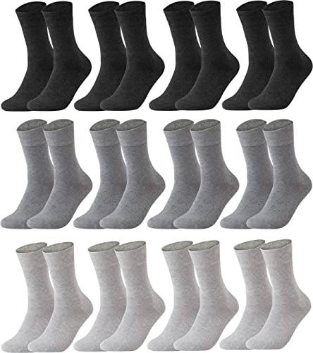 Vitasox 31216 Business Herrensocken aus Baumwolle ohne Gummi und ohne Naht, hochwertige Herren Socken, atmungsaktive Qualität mit weichem Bund für Herren, 12er Pack Silber-Töne 39/42 von Vitasox