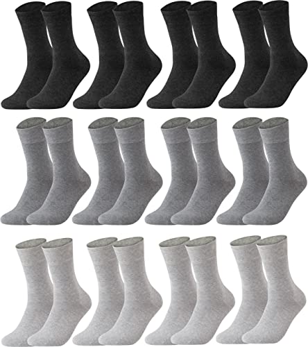 Vitasox Business Herrensocken 12 Paar Silber-Töne 43-46 – hochwertige Baumwollsocken ohne Gummi & Naht – atmungsaktive Qualität mit weichem Bund, bequeme Socken für Alltag, Business & Freizeit, 31216 von Vitasox