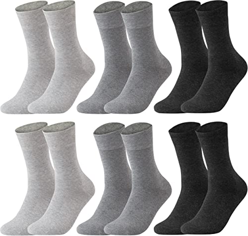 Vitasox 31216 Business Herrensocken aus Baumwolle ohne Gummi und ohne Naht, hochwertige Herren Socken, atmungsaktive Qualität mit weichem Bund für Herren, 6er Pack Silber-Töne 39/42 von Vitasox