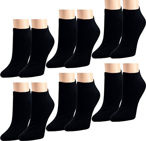 Vitasox Herren Kurze Komfort Baumwoll Sneaker Socken in verschiedenen Farben, Klassisch Schwarz, Black, Classic, Luxusstrumpf, Basics, Leichte Sommer Sneakersocken ohne Naht, 6 Paar, 43-46 von Vitasox