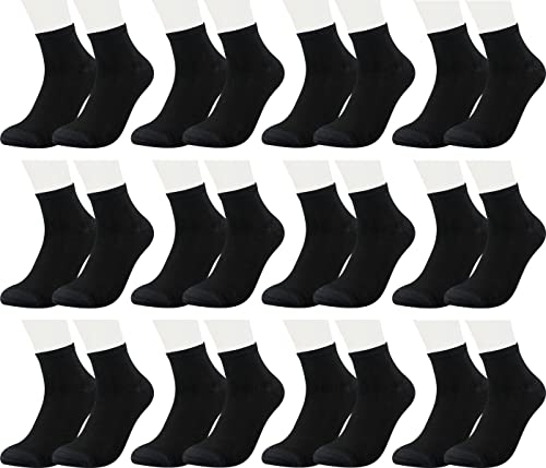 Vitasox 43015 Damen Herren Kurzsocken Bambus Sneakersocken einfarbig ohne Naht schwarz 12er Pack 35/38 von Vitasox