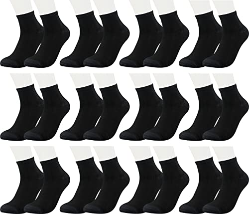 Vitasox 43015 Damen Herren Kurzsocken Bambus Sneakersocken einfarbig ohne Naht schwarz 12er Pack 43/46 von Vitasox