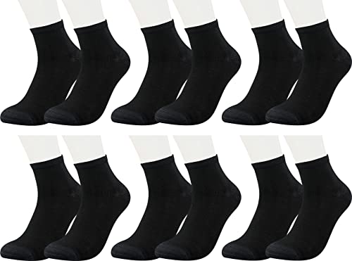 Vitasox 43015 Damen Herren Kurzsocken Bambus Sneakersocken einfarbig ohne Naht schwarz 6er Pack 35/38 von Vitasox