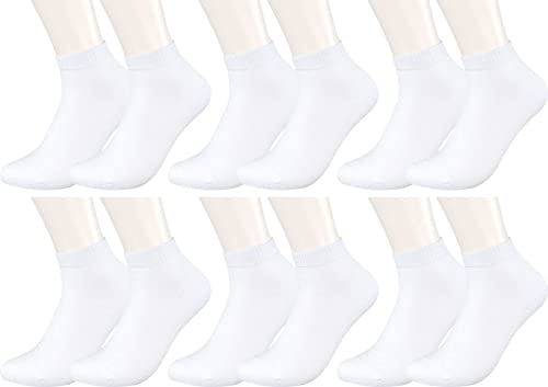 Vitasox 43016 Damen Herren Kurzsocken Bambus Sneakersocken einfarbig ohne Naht weiß 6er Pack 35/38 von Vitasox