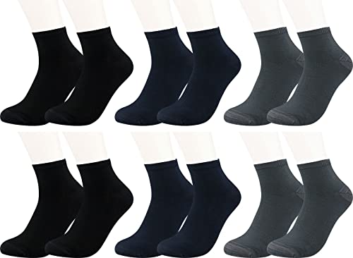 Vitasox 43018 Damen Herren Kurzsocken Bambus Sneakersocken einfarbig ohne Naht schwarz anthrazit marine 6er Pack 39/42 von Vitasox