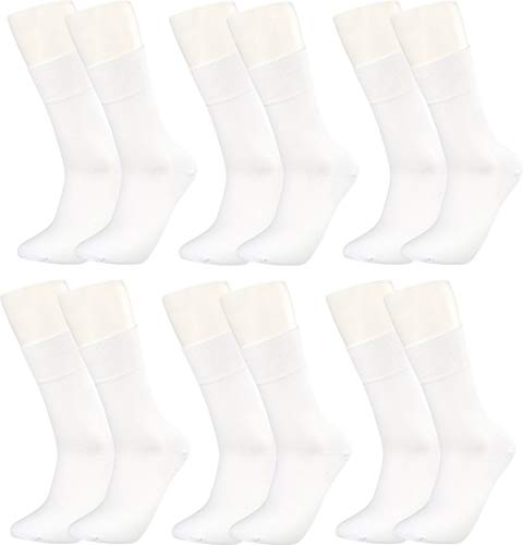 Vitasox 43034 Bambus Socken für Damen & Herren, atmungsaktive Bambussocken mit weichem Komfortbund ohne Gummi, Qualitäts Strümpfe gegen Schweiß ohne Naht an den Zehen, 6 Paar weiß 35-38 von Vitasox