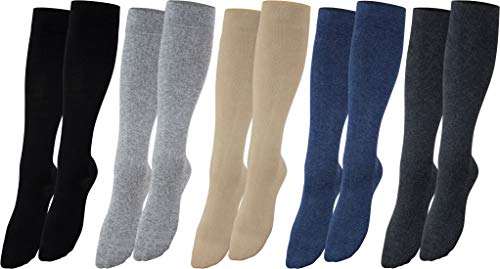 Vitasox 44456 Stützstrümpfe für Damen & Herren, Stützkniestrümpfe aus Baumwolle mit Kompression für Flug, Reise, Büro und Auto, Thrombose Socken gegen geschwollene Beine, 4 Paar beige 35/38 von Vitasox