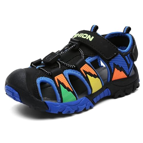 VITIKE Jungen Sandalen Jungen Beach & Pool Sneakers Somme Strandschuhe Outdoorsandalen Unisex-Kinder, 09 Schwarz, 32 EU von VITIKE