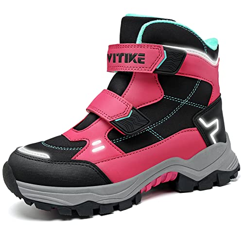 VITIKE Jungen Trekking- & Wanderstiefel Mädchen Stiefel Kinder Winterschuhe Jungen Schneestiefel Baumwollschuhe,Pink,28 EU von VITIKE