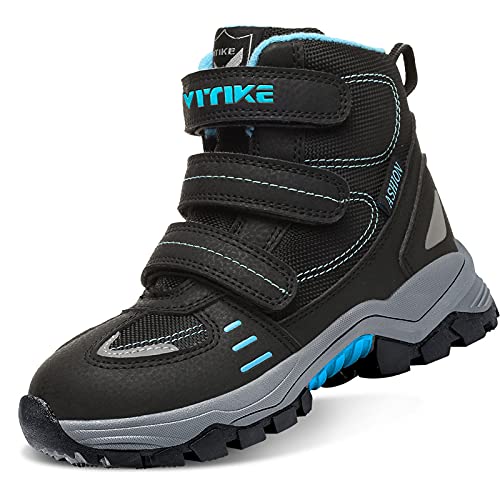 VITIKE Kinder Schneestiefel Jungen Warmfutter Jungen Schneestiefel, 3 Schwarz, Gr.- 29 EU von VITIKE