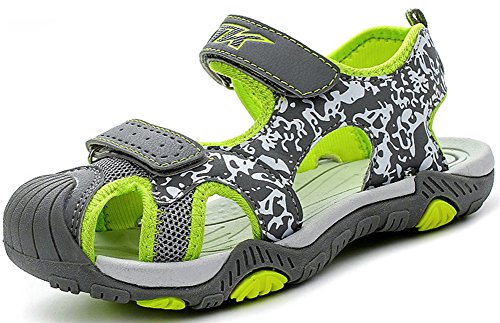 Sandalen Kinder Jungen Mädchen Outdoor Sports Trekkingsandalen Atmungsaktiv und schnell trocknend, 2-grau, 28 EU von VITIKE