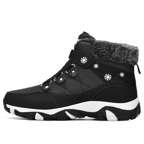 VITIKE Damen Winterschuhe Warm Gefüttert Schneestiefel Herbst Outdoor Boots Winterstiefel,Alle Schwarz,36 EU von VITIKE