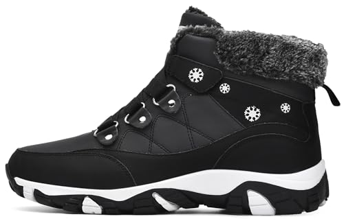 VITIKE Damen Winterschuhe Warm Gefüttert Schneestiefel Herbst Outdoor Boots Winterstiefel,Alle Schwarz,41 EU von VITIKE