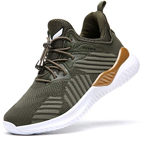 VITIKE Kinder Schuhe Jungen Schuhe Mädchen Sneaker Damen Sportschuhe Outdoor Schuhe Jungen Turnschuhe Laufschuhe Schnürer Freizeit Sportschuhe Kinder Sneaker, 8-grün, 36 EU von VITIKE