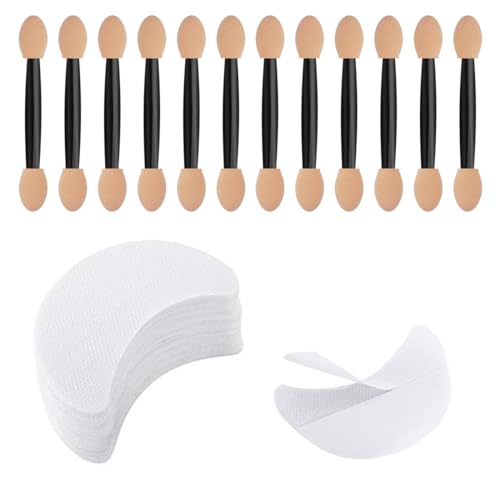 VIUWIZE 12-teilige Schwamm-Lidschattenpinsel und 30-teilige Lidschatten-Augenmasken, doppelseitiger Lidschattenpinsel, Lidschatten-Applikator von VIUWIZE