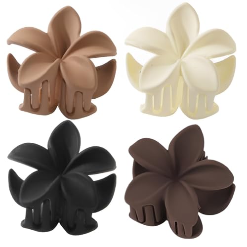 VIUWIZE Haarklammern mit Blumenmuster, matte Haarspangen, Haarspangen für Frauen, geeignet für Frauen mit dickem, dünnem Haar, Haarschmuck, Geschenk für Mädchen, 4 Farben von VIUWIZE