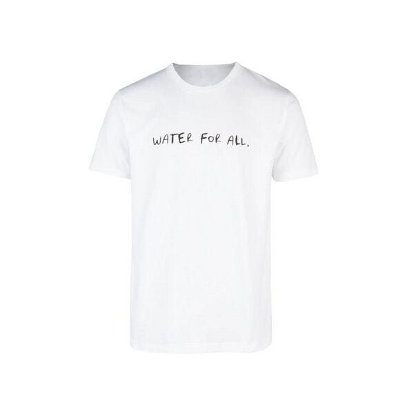 Biobaumwoll Unisex T-Shirt Weiss mit Motiv WATER FOR ALL von Viva con Agua von VIVA CON AGUA