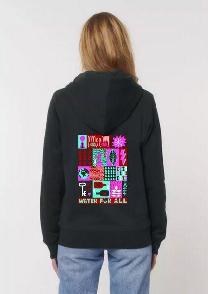 VIVA CON AGUA Zip-Hoodie by David Shillinglaw Schwarz von VIVA CON AGUA