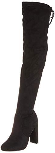 VIVA Damen Blockabsatz Strecken Lange Uber Das Knie Reiten Breite Passform Hoch Sitefel - Schwarz - UK3/EU36 - KL0074 von VIVA
