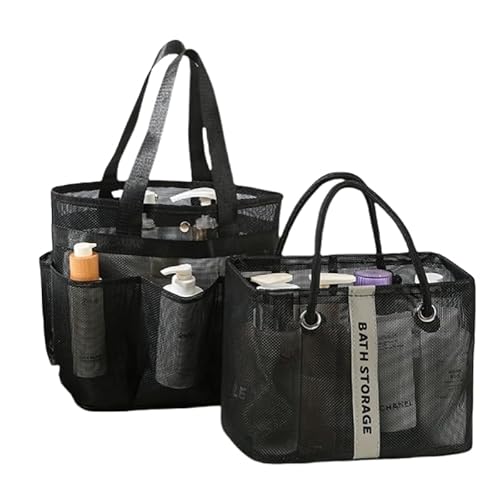 VIVACRAFT Aufbewahrungstasche Mesh Cosmetic Bag Reisen Toilettenbeutel, Tragbarer -Kosmetiktasche Vertikaler Aufbewahrungstasche, Reisetasche Mit Griff, Reißverschlussbeutel-schwarzer Netzbeutel -Set von VIVACRAFT