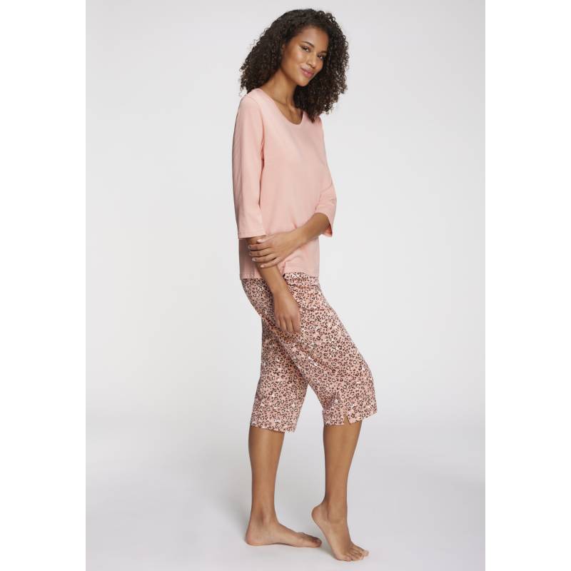 VIVANCE DREAMS Damen Capri-Pyjama rosa-schwarz-gemustert Gr.36/38 von VIVANCE DREAMS