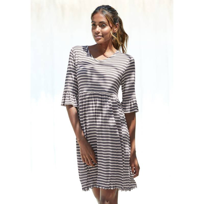 VIVANCE DREAMS Damen Nachthemd anthrazit-hellrosa Gr.40/42 von VIVANCE DREAMS