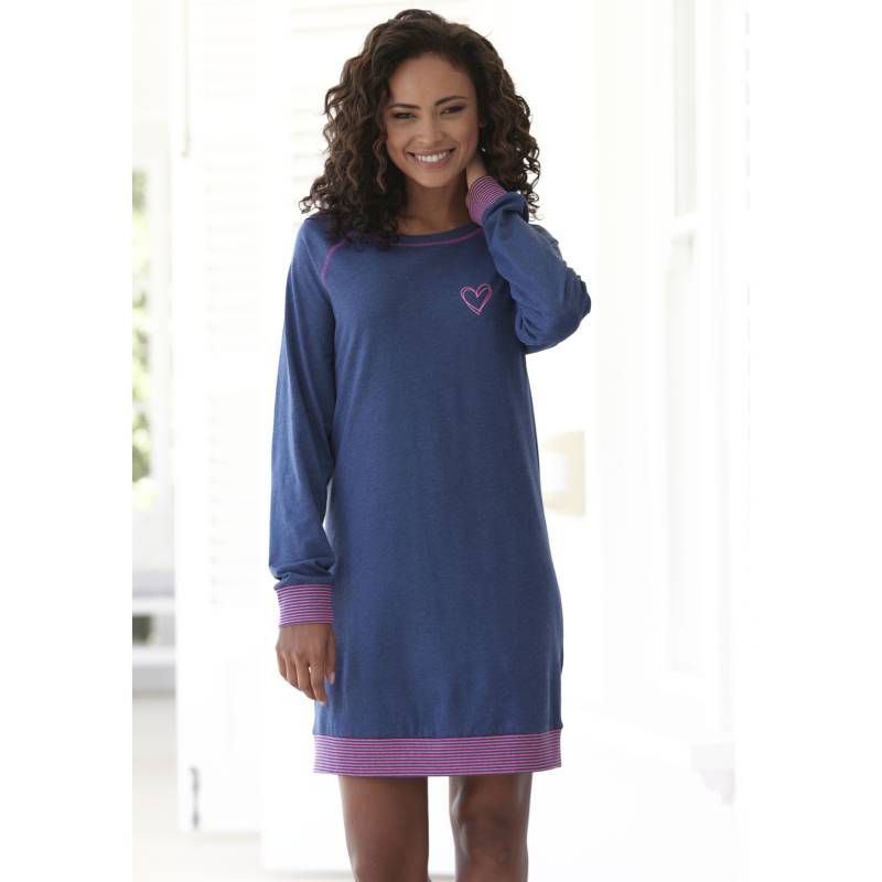 VIVANCE DREAMS Damen Nachthemd jeansblau-meliert Gr.52/54 von VIVANCE DREAMS