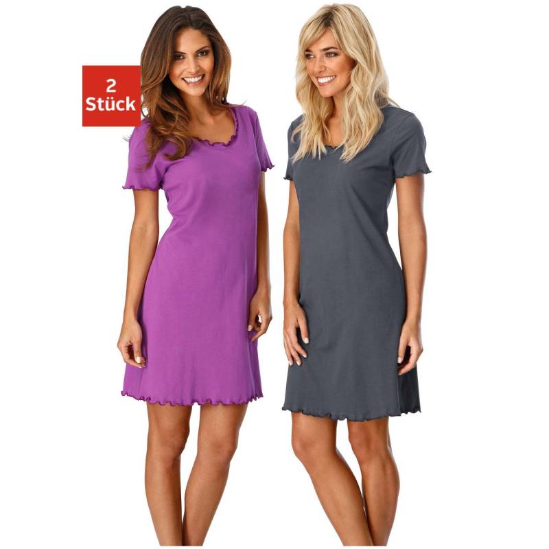VIVANCE DREAMS Damen Nachthemd lila, anthrazit Gr.40/42 von VIVANCE DREAMS