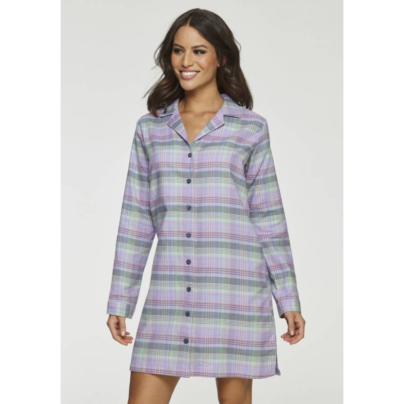 VIVANCE DREAMS Damen Nachthemd lila-mint-kariert Gr.42 von VIVANCE DREAMS