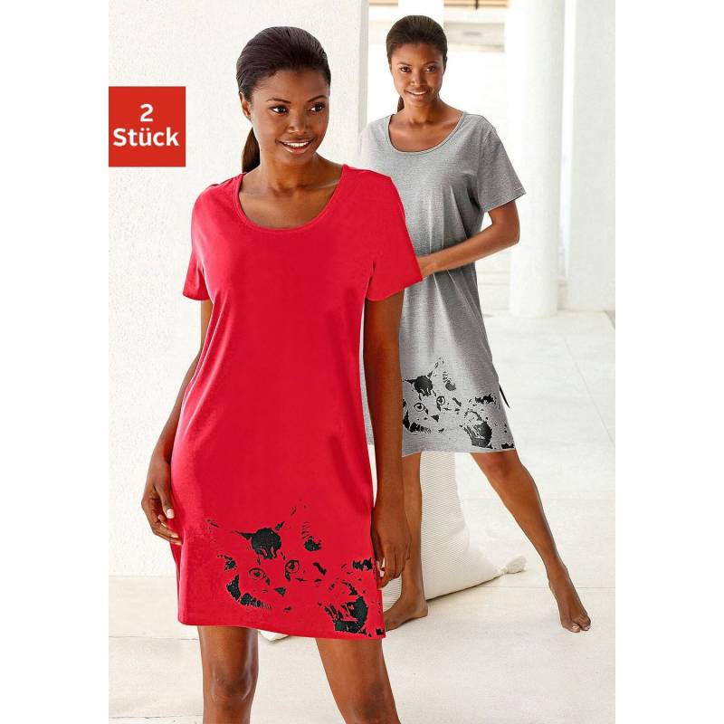 VIVANCE DREAMS Damen Nachthemd red/grey Gr.52/54 von VIVANCE DREAMS