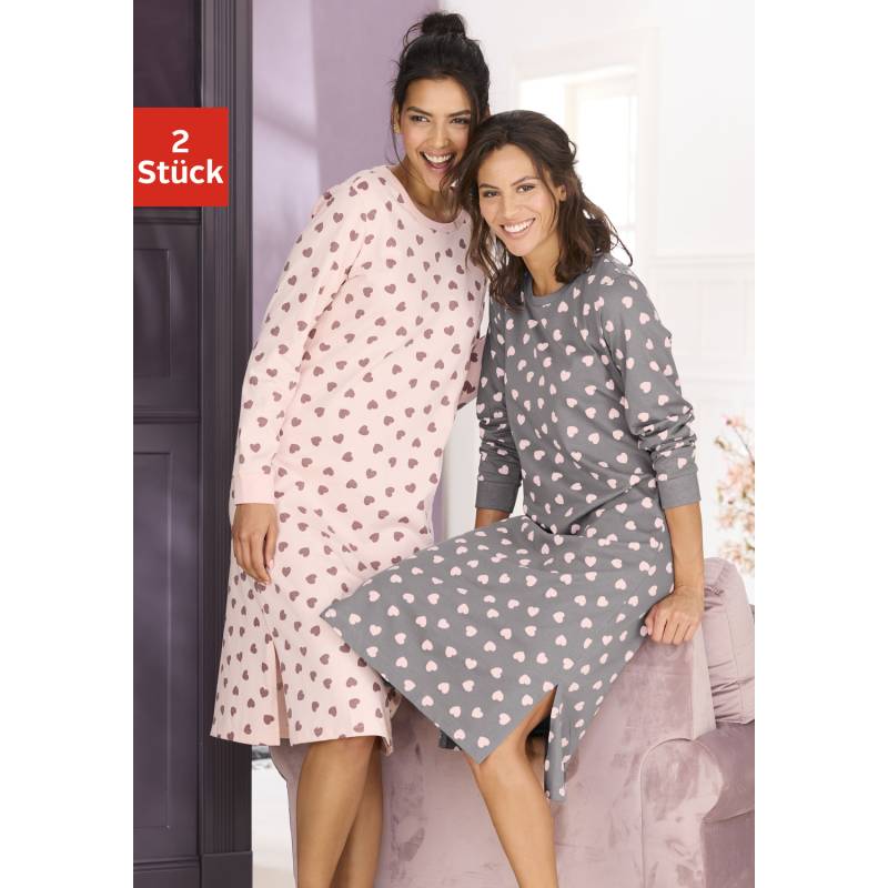 VIVANCE DREAMS Damen Nachthemd taupe + rosa Gr.36/38 von VIVANCE DREAMS