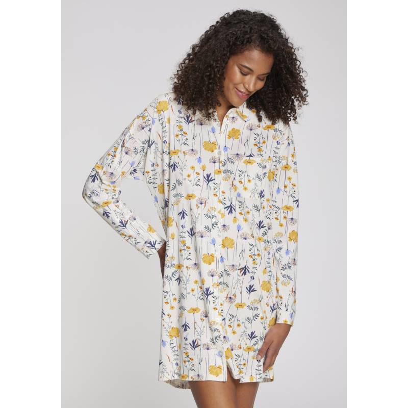 VIVANCE DREAMS Damen Nachthemd weiß-gelb-geblümt Gr.36/38 von VIVANCE DREAMS